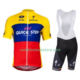 Combinaison Cycliste + Cuissard à Bretelles 2018 Quick Step Championnats d'Équateur